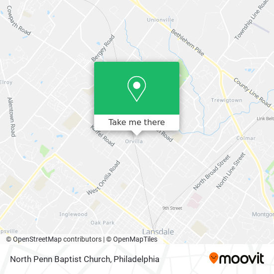 North Penn Baptist Church map