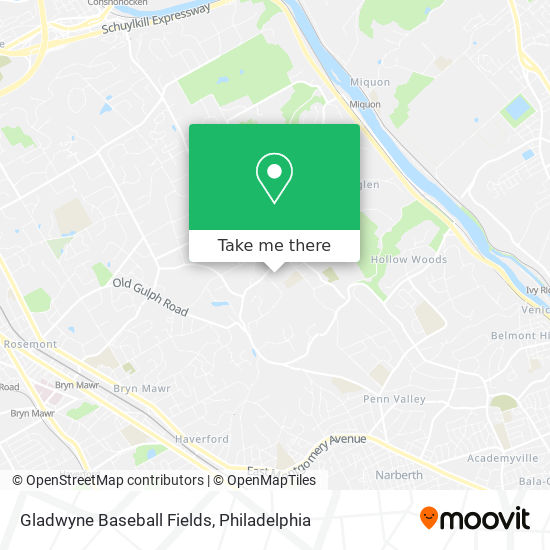 Gladwyne Baseball Fields map