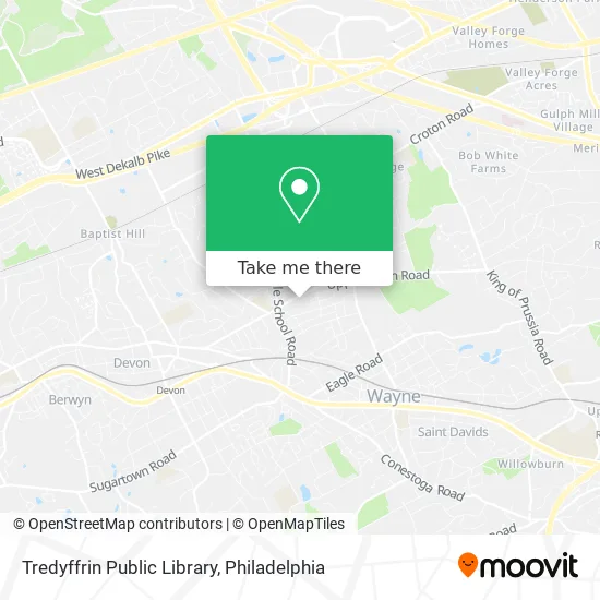 Tredyffrin Public Library map