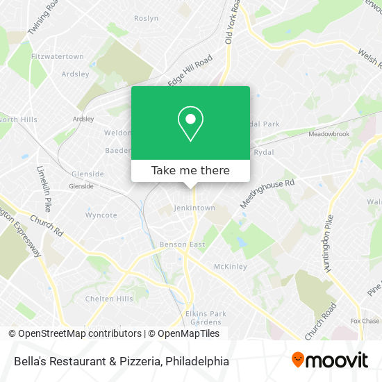 Bella's Restaurant & Pizzeria map
