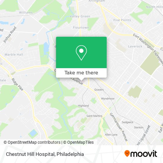 Chestnut Hill Hospital map