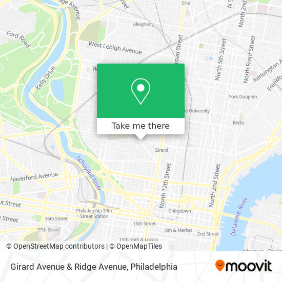 Girard Avenue & Ridge Avenue map