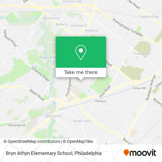 Bryn Athyn Elementary School map