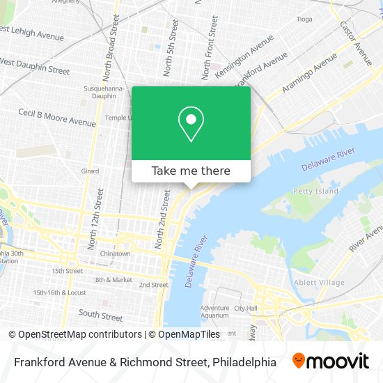 Frankford Avenue & Richmond Street map