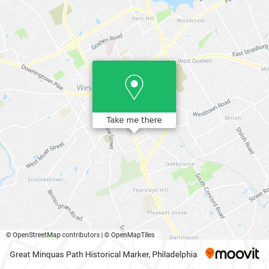 Great Minquas Path Historical Marker map