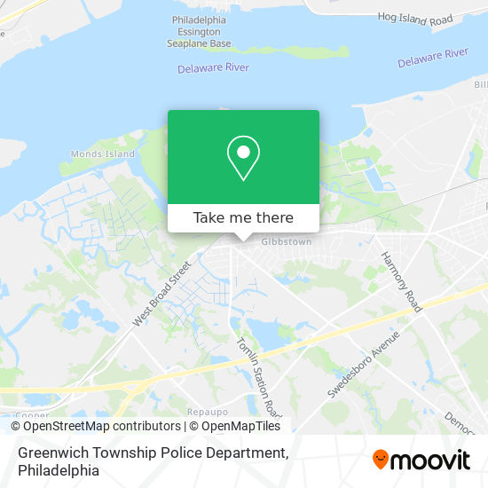 Mapa de Greenwich Township Police Department