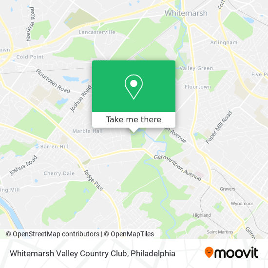 Mapa de Whitemarsh Valley Country Club