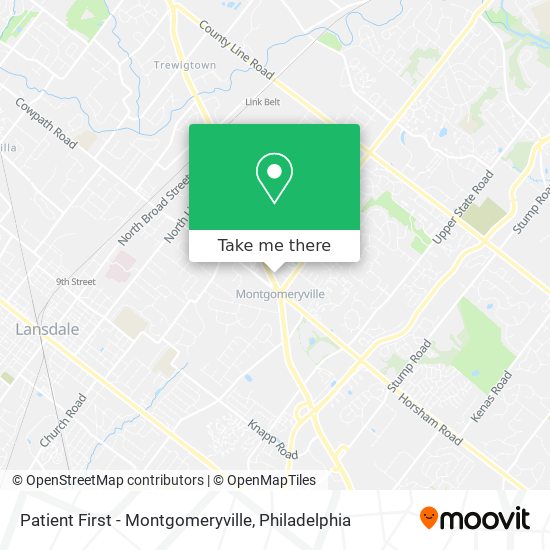 Mapa de Patient First - Montgomeryville