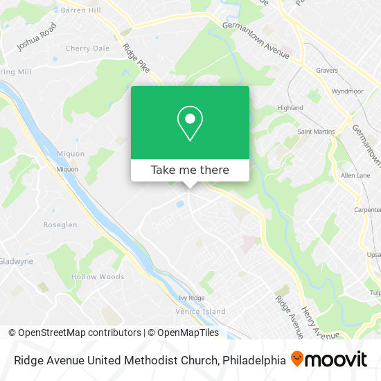 Mapa de Ridge Avenue United Methodist Church