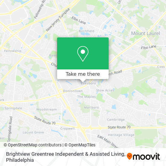 Brightview Greentree Independent & Assisted Living map