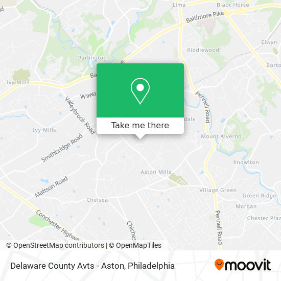 Mapa de Delaware County Avts - Aston