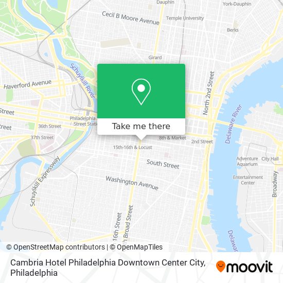 Cambria Hotel Philadelphia Downtown Center City map