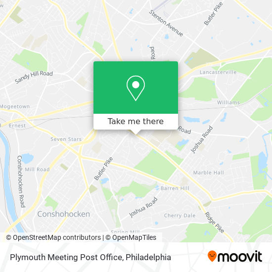 Mapa de Plymouth Meeting Post Office