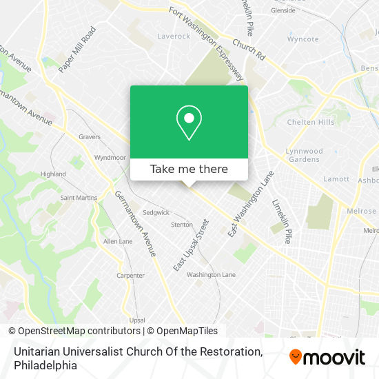 Unitarian Universalist Church Of the Restoration map