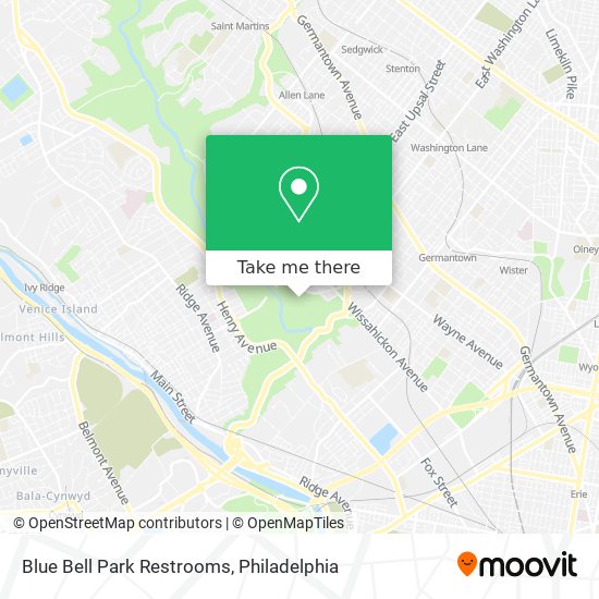Mapa de Blue Bell Park Restrooms