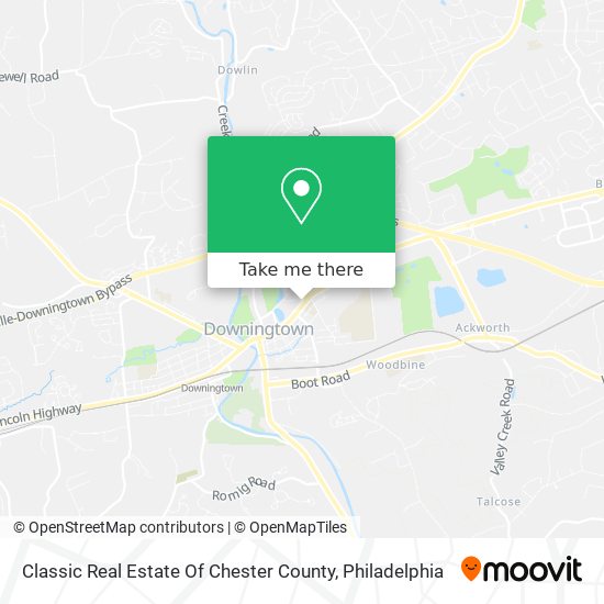 Classic Real Estate Of Chester County map