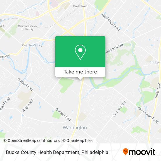 Bucks County Health Department map