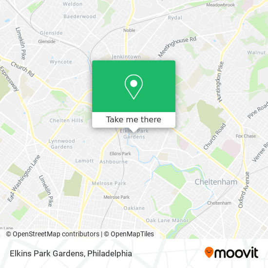 Elkins Park Gardens map