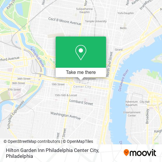 Mapa de Hilton Garden Inn Philadelphia Center City