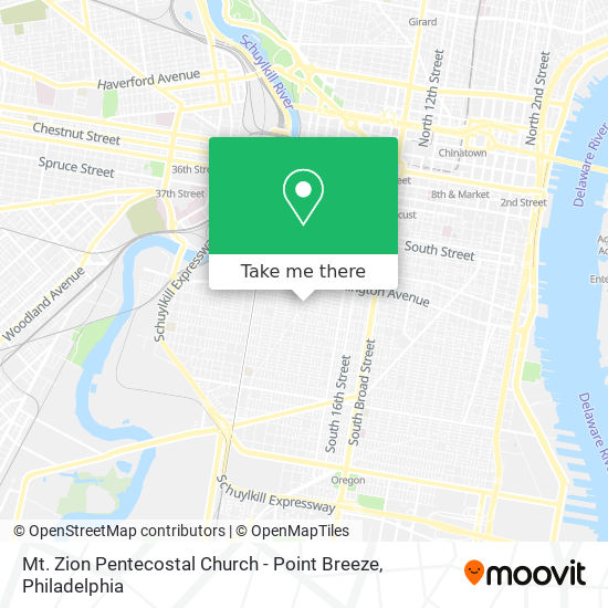 Mt. Zion Pentecostal Church - Point Breeze map