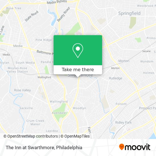 The Inn at Swarthmore map