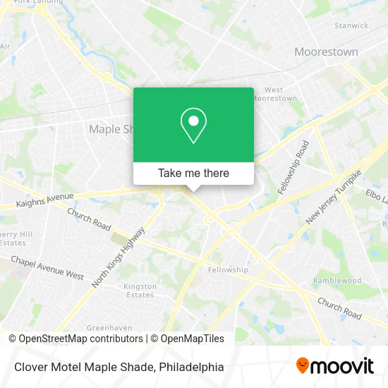 Clover Motel Maple Shade map
