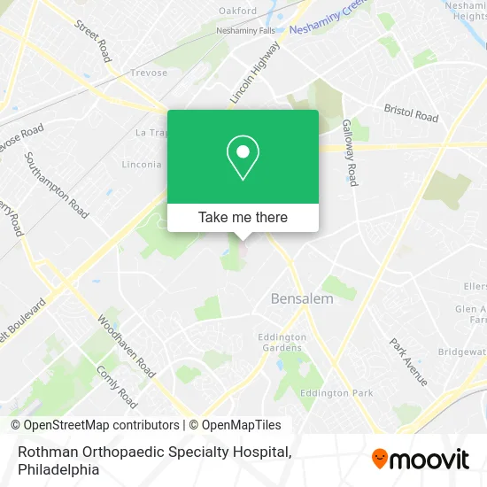 Rothman Orthopaedic Specialty Hospital map