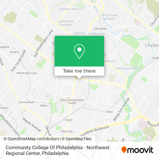 Mapa de Community College Of Philadelphia - Northwest Regional Center