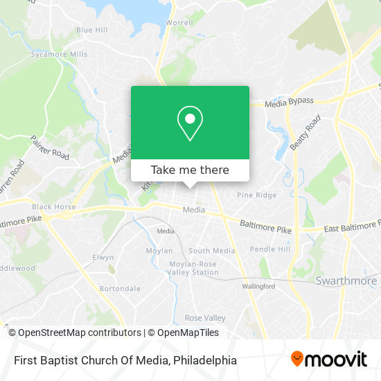 Mapa de First Baptist Church Of Media