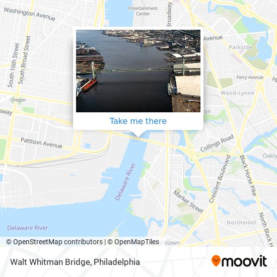 Mapa de Walt Whitman Bridge