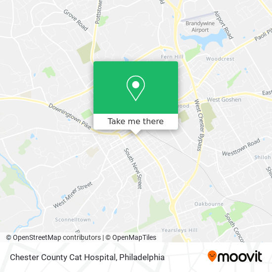 Chester County Cat Hospital map