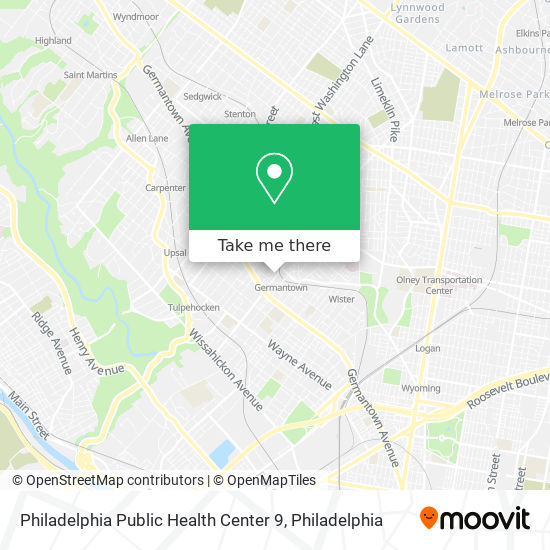 Philadelphia Public Health Center 9 map