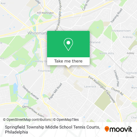 Mapa de Springfield Township Middle School Tennis Courts