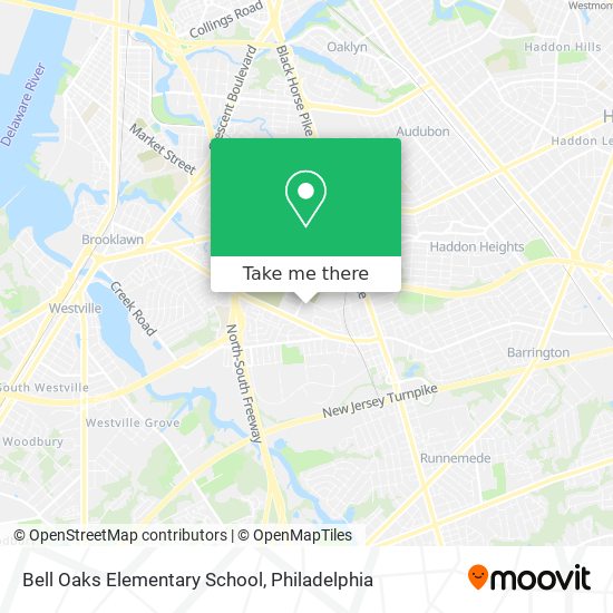 Bell Oaks Elementary School map