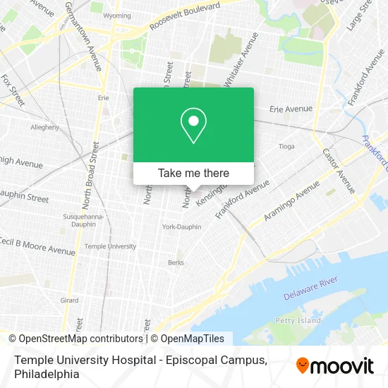 Temple University Hospital - Episcopal Campus map