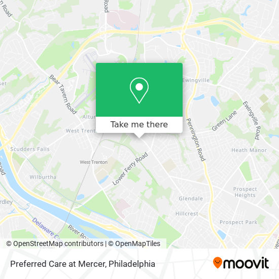 Preferred Care at Mercer map