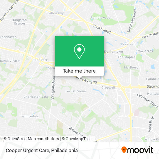 Mapa de Cooper Urgent Care