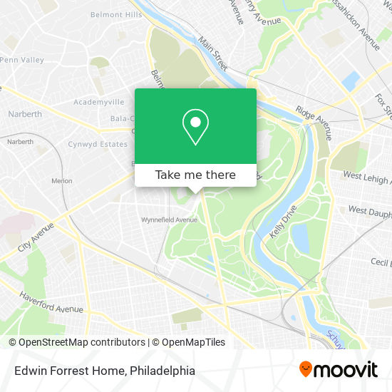 Edwin Forrest Home map