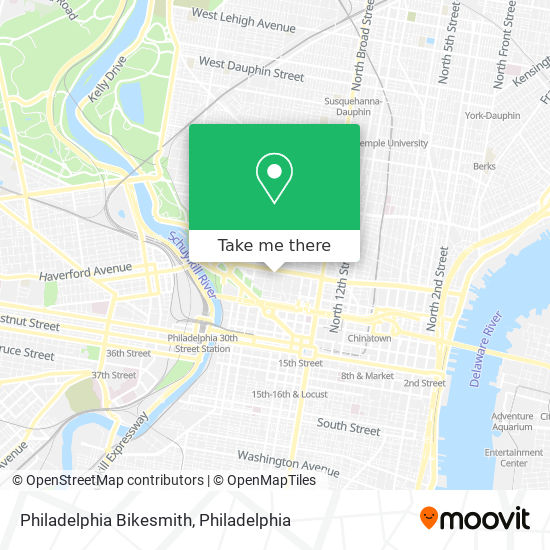 Philadelphia Bikesmith map