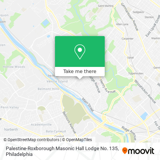 Mapa de Palestine-Roxborough Masonic Hall Lodge No. 135