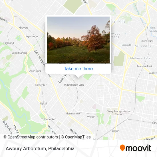 Awbury Arboretum map