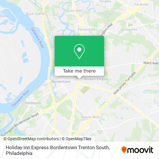 Mapa de Holiday Inn Express Bordentown Trenton South