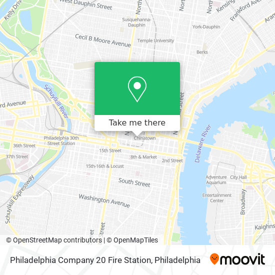 Mapa de Philadelphia Company 20 Fire Station