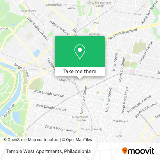 Temple West Apartments map