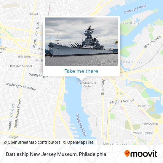 Mapa de Battleship New Jersey Museum