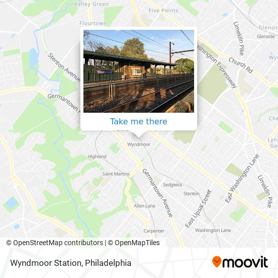 Wyndmoor Station map
