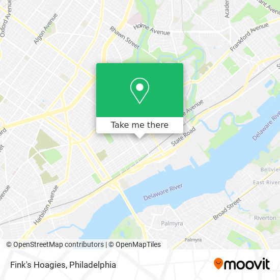 Fink's Hoagies map