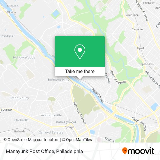 Mapa de Manayunk Post Office