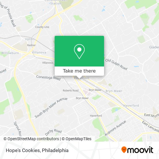 Hope's Cookies map