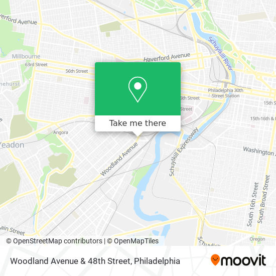 Woodland Avenue & 48th Street map